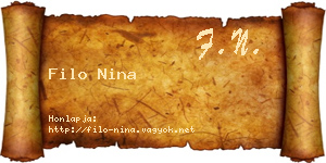 Filo Nina névjegykártya